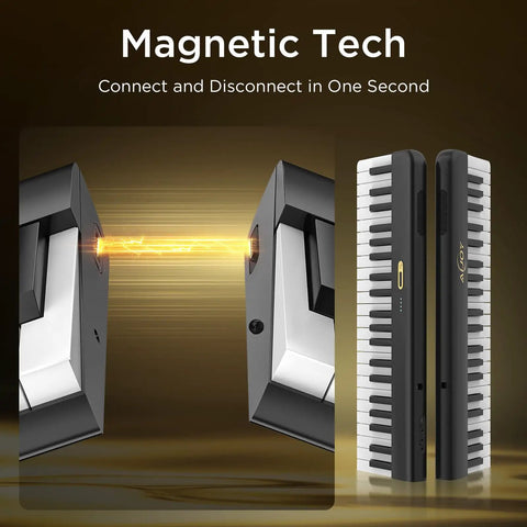 Magnetic split design of 88 Key Magnetic Split Piano Keyboard, Detachable Travel Electric Piano for Beginners.