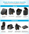 Illustration showing the assembly of Upgraded 15 Inch Portable Toilet With Removable Paper Holder For Camping And Road Trips Heavy Duty 450 Lb Capacity Potty.