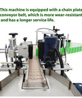 Fully Automatic Round Bottle Labeling Machine with Smooth Operator Touch Interface and Reliable Auto Correction delivers no sweat plug and play production at 20 to 30 pieces per minute for pro shops, featuring durable chain plate conveyor belt.