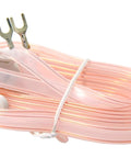 300 Ohm FM Antenna T Shape Dipole With Spade Terminal coiled pink 5.9 ft coax cable for vintage stereo receivers
