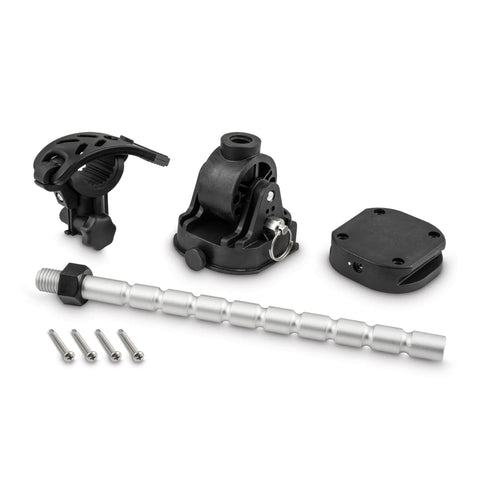 MKA60 Trolling Motor Stabilizer Kit components with low profile mounting base and screws for a stable, no-bounce ride