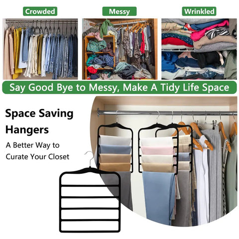 Space Saving Pants Hangers 3 Pack Velvet Multi Leg Jeans Rack For Closet Organizers Heavy Duty Abs Non Slip Bar Clutch Wardrobe Game Changer Hella Smart Storage Hero