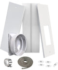 Portable AC Window Vent Kit With Adjustable 26 To 47 Inch Fit Universal Five Point One Inch And Five Point Nine Inch Coupler Weather Stripping Seals No Hassle Install For Most Portable Air Conditioners And Windows, white panels, coupler, and seals