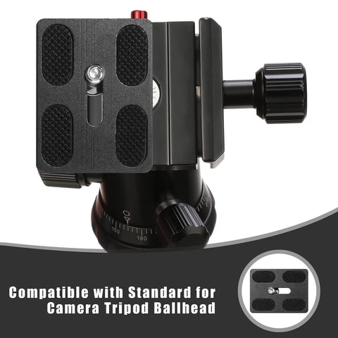 Two Pack Aluminum Quick Release Plates With One Quarter Twenty Camera Screws For DSLR Tripod Mounts, Fits Standard Ball Heads