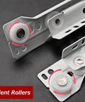 Heavy-Duty Drawer Slides For Wood Drawers And Office Furniture, Smooth 2-Section Roller Rails With Partial Extension, 35kg Load Capacity, Durable Metal Hardware, Easy Install, 1 Pair with silent rollers