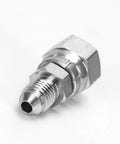 Heavy Duty Hydraulic Fitting Built To Last One Quarter Inch Male JIC To Three Eighth Inch Female JIC Swivel Carbon Steel SAE Compliant With Seven Sixteen Inch Twenty Thread And Nine Sixteen Inch Eighteen Female Threads, close-up