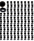 Multi-Function Hinged Screw Cover Caps Set For Self-Tapping Screws, Decorative Black Caps, 100 Piece Pack, ABS Plastic
