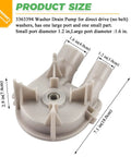 No Sweat Wp3363394 Washing Machine Drain Pump Replacement For Whirlpool Maytag Kenmore Top Load Washer Water Pump, 2 ports, 7.1 in.