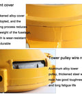 Close-up of Heavy Duty Spring Tool Balancer With Reinforced Telescopic Rope and Locking Safety Hook features, showing durable alloy cover and pulley.