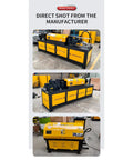 Heavy Duty Hydraulic Steel Bar Straightening And Cutting Machine Automatic Rebar Processing Equipment viewed from different angles.