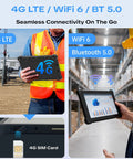 No Sweat Heavy Duty Workhorse 10.1 Inch Rugged Tablet Pc IP67 Waterproof Industrial Windows 11 Pro showcasing 4G LTE and SIM card.