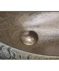 USZWBY Bathroom Vessel Sink, Undermount Sink Countertop Sink Ceramic Vessel Sink Stone Texture Bathroom Sink, drain detail close-up.