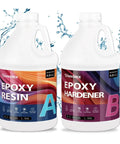 Crystal Clear Epoxy Resin Kit 1 Gallon Self Leveling UV Resistant Rapid Cure For DIY Projects River Tables Woodworking Art Molds
