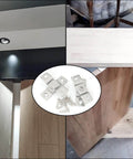 360 Degree Rotating Stainless Steel Concealing Hinges for Door Pivot Easy Install Rust Resistant and Corrosion Proof Heavy Duty 2 Pack for Secure Door Movement Itrolle shown with wood panels and screws