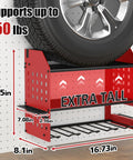 Power Tool Organizer Wall Mount With Charging Station, 3 Tier Red Garage Shelf, Built In 6 Outlet Power Strip And 1.65m Cord For Quick Charging, Grab And Go Access, And Neat Tool Storage, extra tall wall rack for tire storage