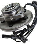 Front Wheel Bearing And Hub Assembly For Ford Explorer 2006 To 2010 Mercury Mountaineer And Explorer Sport Trac 2007 To 2010 Premium Replacement Part With DIY Video Guide Beefed Up For Easy Install front view close-up