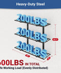 Garage Must Have 3 Tier Wall Shelving System For Heavy Duty Storage, 1x3ft Per Shelf, 36 inch shelves, 600 lb capacity display