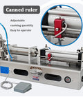 Shop Floor Ready Semiautomatic Pneumatic Liquid Filler Stainless Steel single head with adjustable canning ruler.