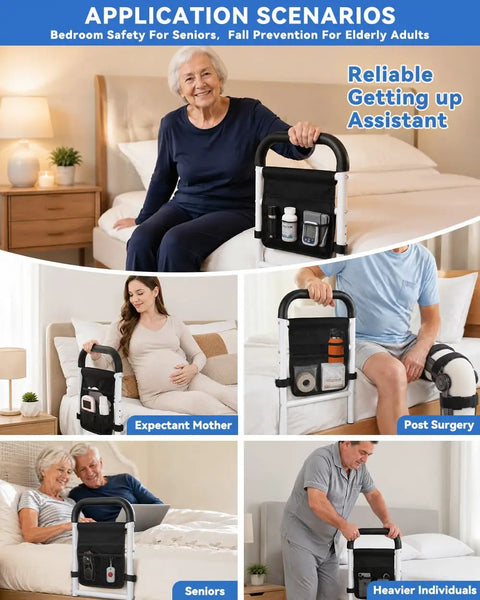 Beefy Heavy Duty Bed Rails For Seniors Safety Adjustable Bed Guard Rail For Fall Prevention Up To 350 Pound Capacity
