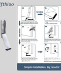 Installation guide for Heavy Duty Kickdown Door Stopper For Bottom Of Door, Hands Free Knock To Lock Design And No Bend Required.