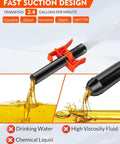 BestCosy portable battery-operated siphon pump with orange clamps for gas, diesel, water transfer.