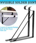 Heavy Duty Closet Rod Brackets Four Pack Wall Mount Shelf Supports Crafted From Cold Rolled Steel With Rust Proof Black Finish, showcasing sturdy design.