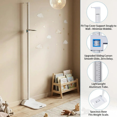 Portable Stadiometer Height Measuring Rod, Freestanding 8-82 Inch, Dual-Scale Precision With Mirrored Inch And CM Markings, Clinical-Grade Height Readings For Home, Clinic, And School Use, aluminum tube in nursery