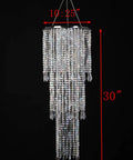 Three Tier Sparkling Iridescent Acrylic Beaded Hanging Chandelier With Diamond Cut Beads, 10.25 Inch Diameter By 30 Inch Tall Indo