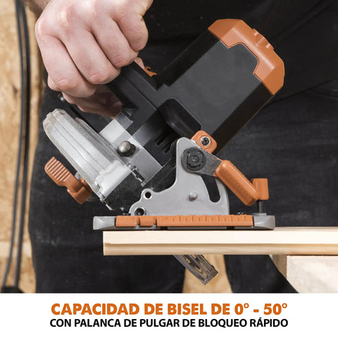Pro Grade Cordless Circular Saw Featuring 165Mm Tct Blade For Wood Metal And Plastic Smooth As Butter Heavy Duty 850W Power Tool adjusting bevel angle on wood.