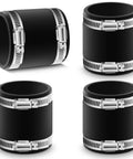 Four Pack Flexible PVC Couplings With Stainless Steel Clamps For Plastic And Copper Plumbing 2 Inch Easy Fit Tight Seal Adjustable Hose Clamps Included Durable Leak Proof System