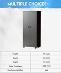 Beefy Heavy Duty Steel Rolling Storage Cabinet On Wheels With Locking Doors 73 Inch Tall Black Tool Cabinet