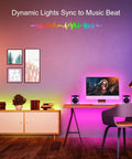 65 Foot Color Changing LED Light Strip With Remote And App Control For Bedroom Party Setup as mood lighting in home office.
