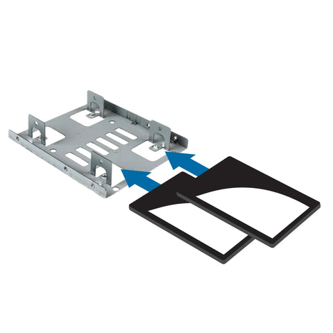 Dual 2.5 Inch to 3.5 Inch SATA Drive Mounting Bracket For PC Bay Holds Two 2.5 Inch SSDs Or HDDs With Easy Install Tech metal frame