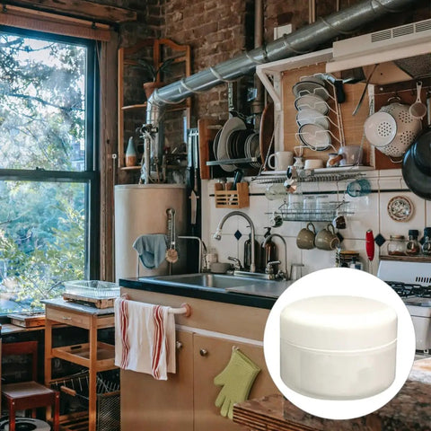 Epoxy Tile Repair Kit 100g Two Part A B Quick Dry Ceramic Adhesive Paste in kitchen with brick wall and hanging pots