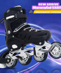Adjustable Inline Skates For Adults And Kids Dope High Performance Roller Blades, black, with large wheels and durable design