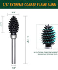 Tough As Nails Spike Flame Rotary Burr Packed In Dense Tungsten Carbide Smashes Through Wood And Metal Effortless for shaping.