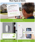 WiFi Freezer Thermometer Alarm With Digital Monitor Hub, App And Email Alerts, 2 Year Data Export, No Subscription Fee, 2 Remote Temperature Sensors For Home Refrigerator And Freezer showing remote mute and low battery alerts