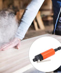 Powerhouse Pneumatic Straight Die Grinder For Smoothing Out Rough Edges And Killing Rust Spot On in use, smoothing wood surface.