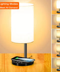 Multifunctional Table Lamp With 10W Fast Wireless Charger, USB Port, Five Brightness Levels And Five Lighting Modes, LED Bulb Included