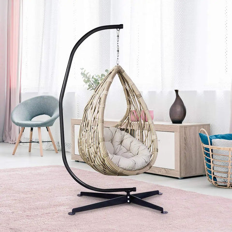 Heavy Duty C Type Hammock Stand Portable and Detachable for Hanging Hammocks Air Chairs Porch Swings Outdoor and Indoor Use Fits Most Chairs With 360 Degree Rotation Easy Assembly Durable Steel Frame