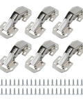 4 Inch Hidden Cabinet Hinges Kit 6 Pack For Frameless Doors 90 Degree Concealed Surface Mount Kitchen Cupboard Hinges With Screws Brushed Stainless Steel Durable Mounting And Easy Install