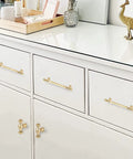 Gold Kitchen Cabinet Handles 5 Inch Brushed Brass Cabinet Pulls 10 Pack 128mm for kitchen cabinets and dresser drawers