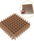 2 Pack Reusable Kraft Paper Box Dividers Inserts 20x20x5cm Heavy Duty Pro Grade Multipurpose Shipping Box Grid Partitions For Packing Glassware And Mugs DIY Packaging Supplies, kraft grid