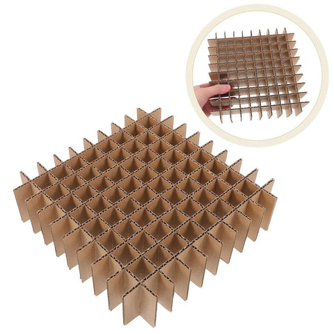 2 Pack Reusable Kraft Paper Box Dividers Inserts 20x20x5cm Heavy Duty Pro Grade Multipurpose Shipping Box Grid Partitions For Packing Glassware And Mugs DIY Packaging Supplies, kraft grid