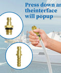 Sea Star Hydraulic Steering Bleed Kit For Boat Maintenance With PU Hose And Copper Fittings, close-up of hand using tool