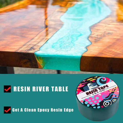 Heat Resistant Resin Tape For Epoxy Molding silicone adhesive craft tape on resin river table with clean epoxy edges