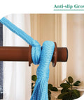 Close-up of anti-slip grooves on steel bar of Upgraded Caribbean Hammock Chair With Detachable Steel Bar Large XL Rope Hanging Swing