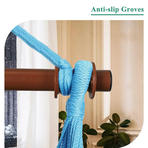 Close-up of anti-slip grooves on steel bar of Upgraded Caribbean Hammock Chair With Detachable Steel Bar Large XL Rope Hanging Swing