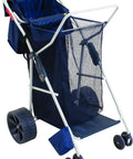 Wide Beach Cart Foldable Utility Cart With 48 Quart Cooler And Four Chairs, Easy 10 Inch Wheel Mobility Through Sand And Grass