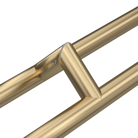 Offset Double Sided Door Pull Handle In Sweet Satin Gold Finish 900mm 36 Inch 304 Stainless Steel Round Bar Ladder Style Push Pull Door Lever For Commercial And Residential Doors close-up